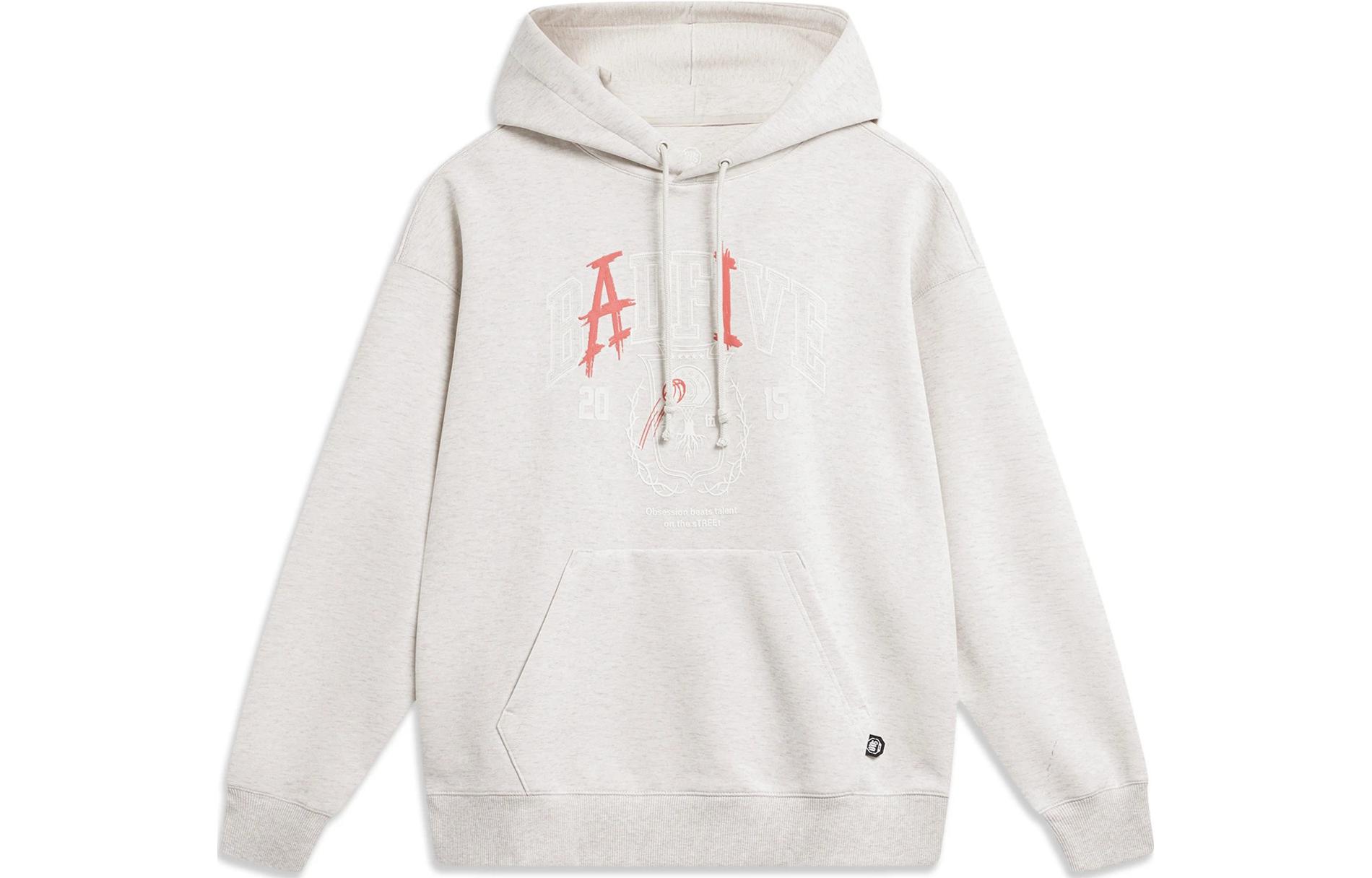 Li-Ning Counterflow Series Logo Graphic Hoodie Flower Gray/Ash Gray AWDT475-3