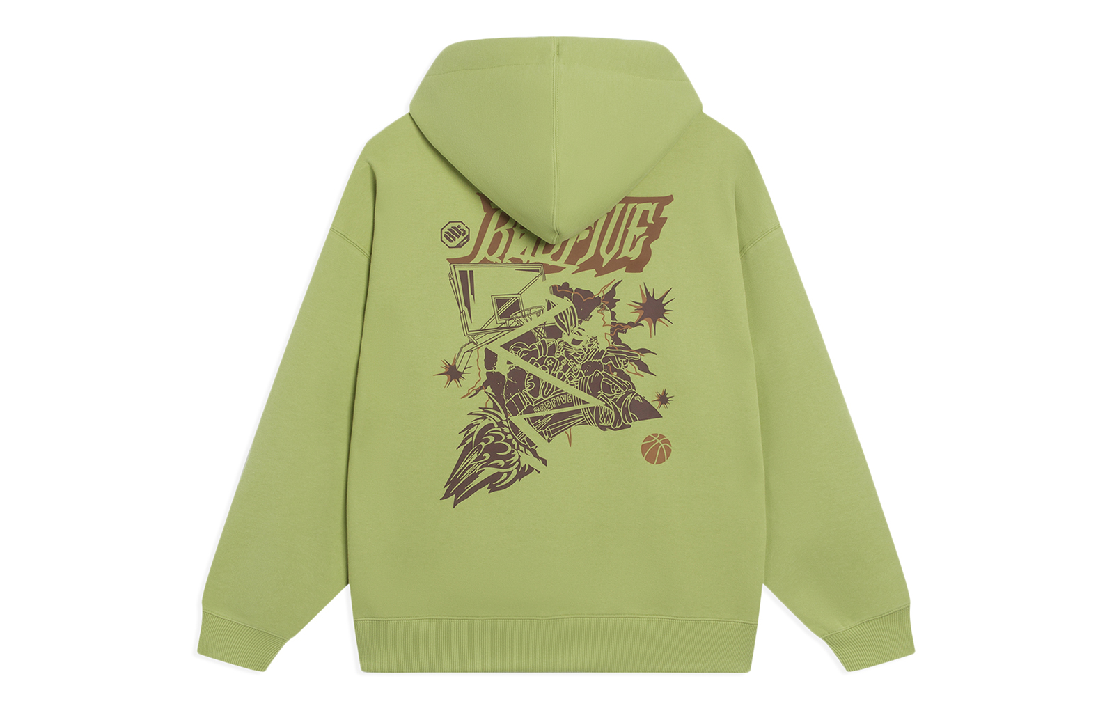 Li-Ning Counterflow Series Logo Print Loose Fit Hoodie Unisex Fresh Moss Green AWDT089-7