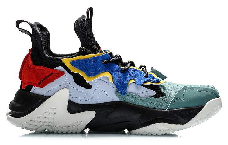 Order LiNing李寧 CF X 敦煌博物館 拓千行策 復古拼接休閒 低幫 復古籃球鞋 男款 灰水綠