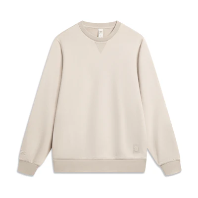 Li-Ning Crew-Neck Pullover Sweatshirt Pure White Casual Style AWDU029-1