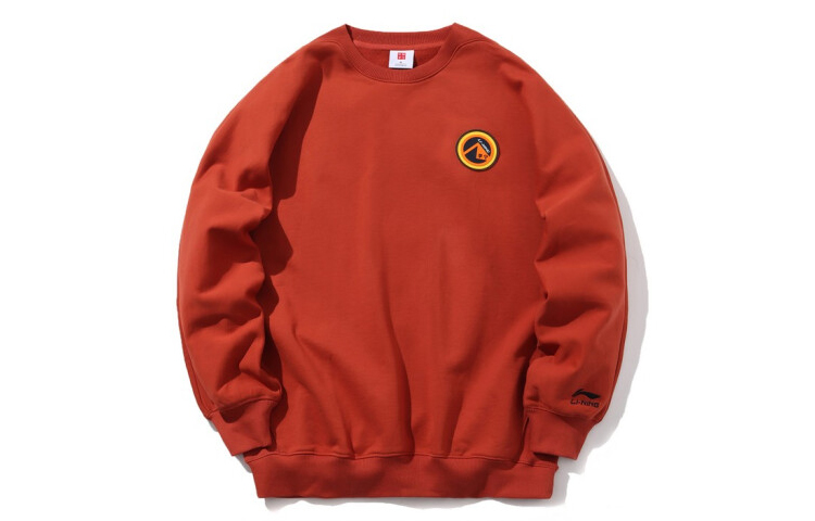 Li-Ning Crew Neck Knit Pullover Sweatshirt Red AWDP729-1