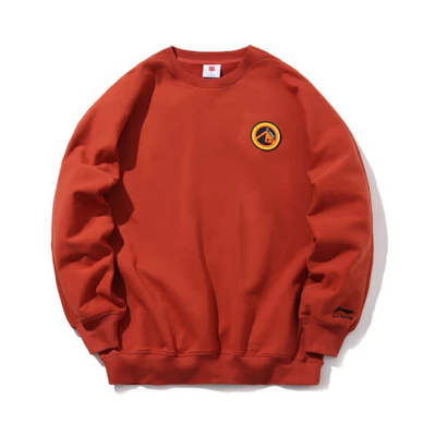 Li-Ning Crew Neck Knit Pullover Sweatshirt Red AWDP729-1