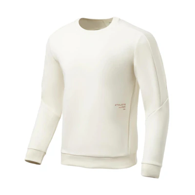 Li-Ning Crewneck Pullover Sweatshirt Vanilla White Fitness Training Edition AWDS007-5