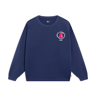Li-Ning Crewneck Sweatshirt Cartoon Print Graphic Unisex - Navy Blue AHST165-4