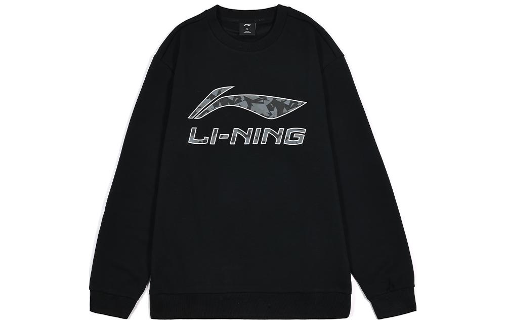 Li-Ning Crewneck Sweatshirt with Logo Print - Black AWDTC71-1