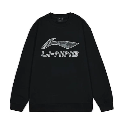 Li-Ning Crewneck Sweatshirt with Logo Print - Black AWDTC71-1