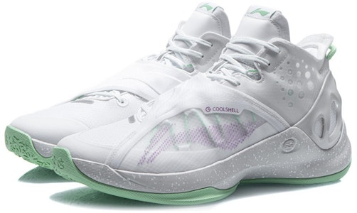 LiNing李寧 蟬翼 反光 減震防滑耐磨回彈 高筒 籃球鞋 白綠 Lookbook LiNing李寧 蟬翼 反光 減震防滑耐磨回彈 高筒 籃球鞋 白綠