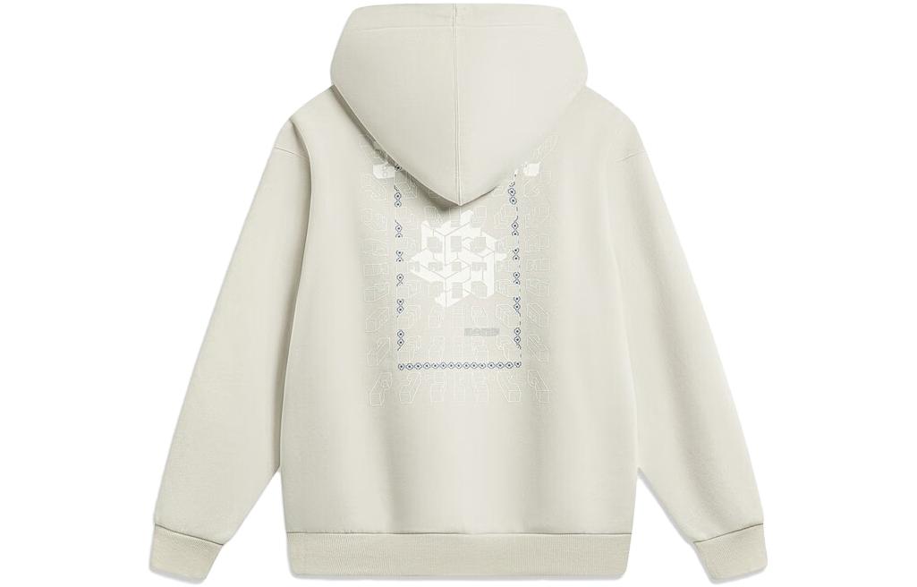 Li-Ning Dawn Gray Graphic Print Pullover Hoodie Sportswear AWDT899-5