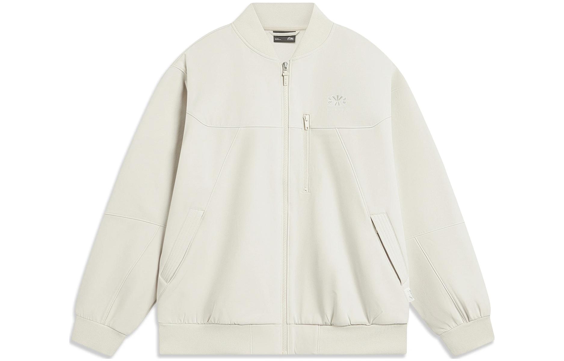 Li-Ning Dawn Grey Fleece Warm-Up Loose Jacket - Sports Life Series AJDT627-1