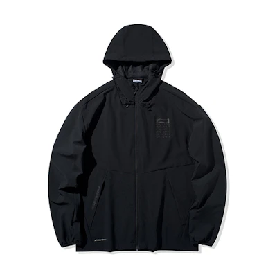 Li-Ning Digital Print Water-Resistant Sports Hoodie Jacket Black AFDQ027-1