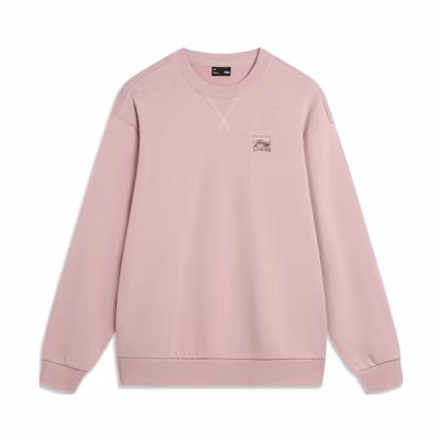 Li-Ning Dopamine Series Infrared Warm Antibacterial Crewneck Sweatshirt Pink-Unisex AWDTB49-2