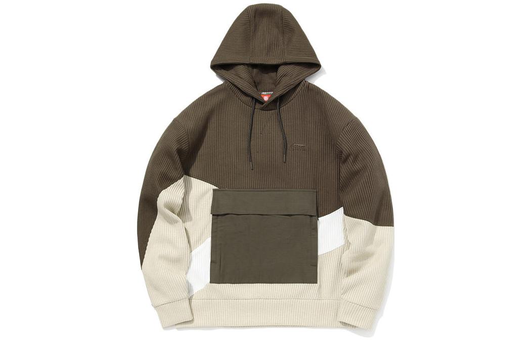 Li-Ning Dragon Print Color-Block Pullover Hoodie Multicolor AWDQ891-1