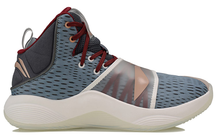 Order Li-Ning Dynamic Shell Basketbalschoenen ''Grijs Blauw'' ABPP015-6