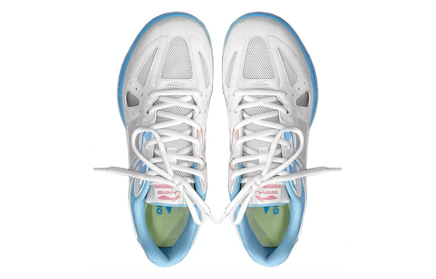 Shop 李寧鷹眼防滑耐磨減震低幫乒乓球鞋 男女同款 白藍