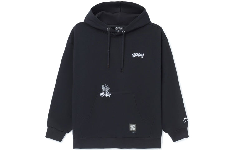 Li-Ning Embroidered Graphic Hoodie Unisex Black AWDRF91-1