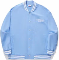 Li-Ning Embroidered Knit Bomber Jacket in Bright Blue AFDU247-3 Li-Ning Embroidered Knit Bomber Jacket in Bright Blue AFDU247-3