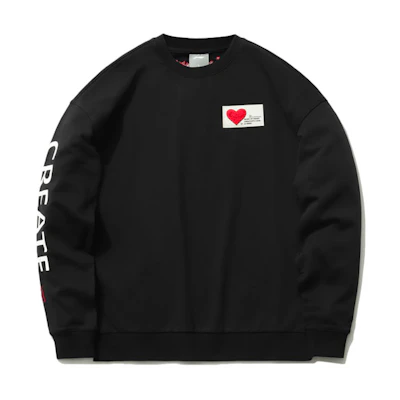 Li-Ning Embroidered Letter Pullover Sweatshirt Unisex Black AWDR372-1