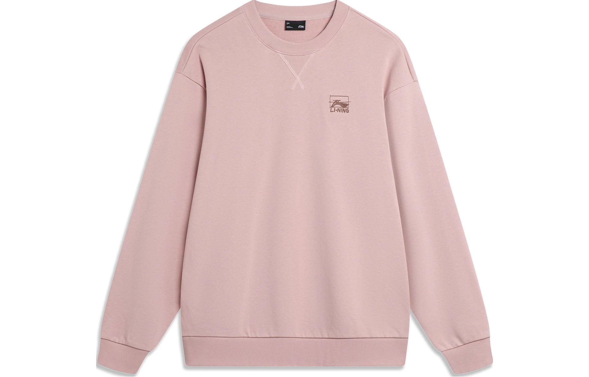 Li-Ning Embroidered Logo Crewneck Sweatshirt Pink (Unisex) AWDTB49-13