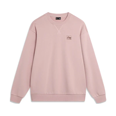 Li-Ning Embroidered Logo Crewneck Sweatshirt Pink (Unisex) AWDTB49-13