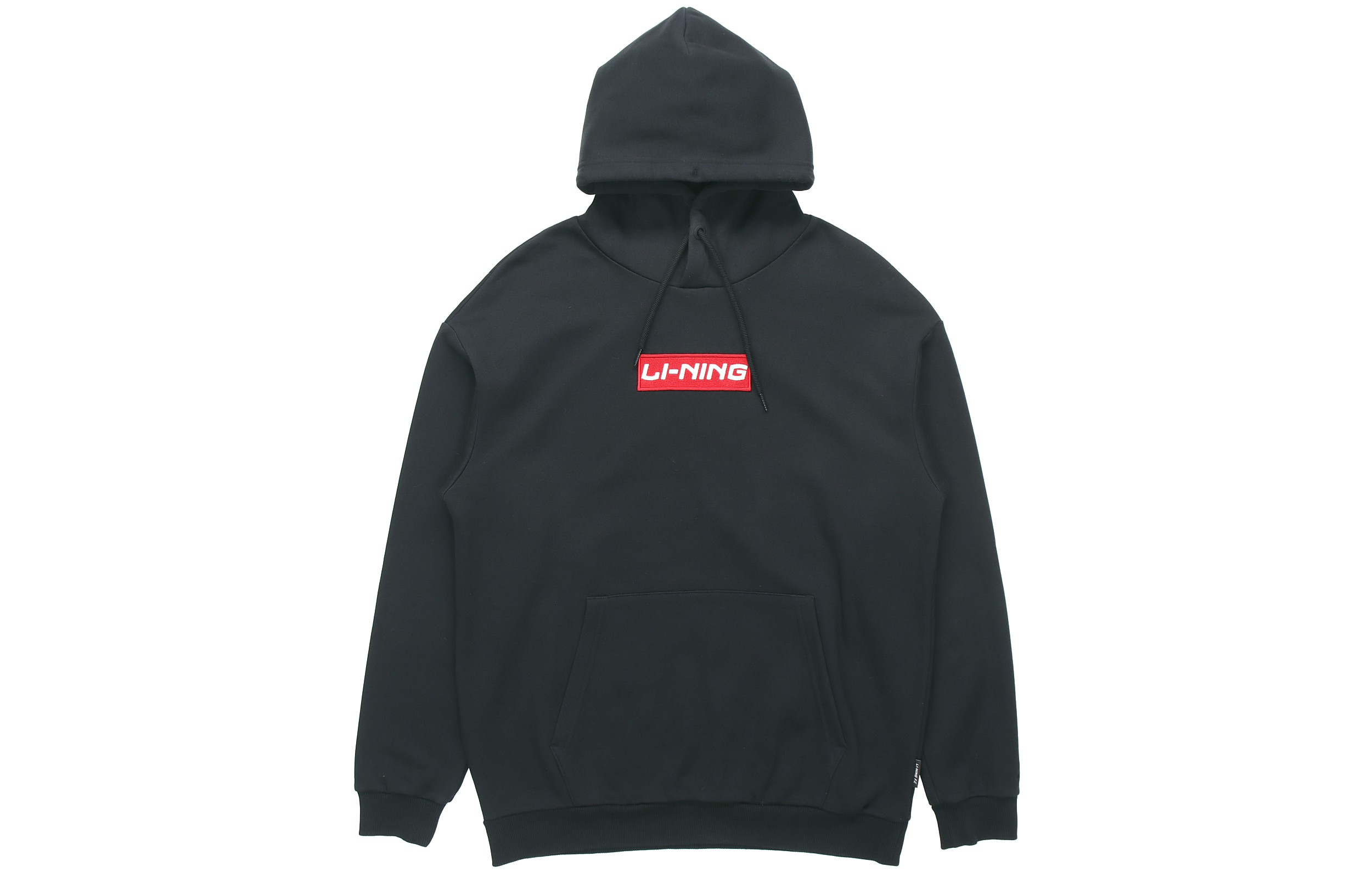 Li-Ning Embroidered Logo Fleece Hoodie Relaxed Fit Unisex Black AWDQB19-2