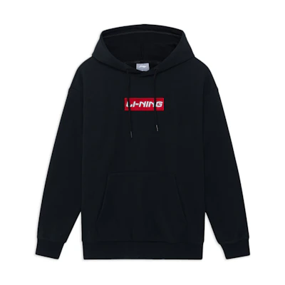 Li-Ning Embroidered Logo Fleece Pullover Sweatshirt Unisex Black YWDS491-2