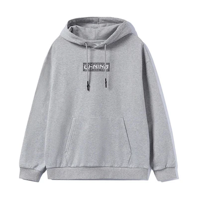 Li-Ning Embroidered Logo Fleece Sweatshirt Unisex Couple Style - Heather Gray AWDRB74-2