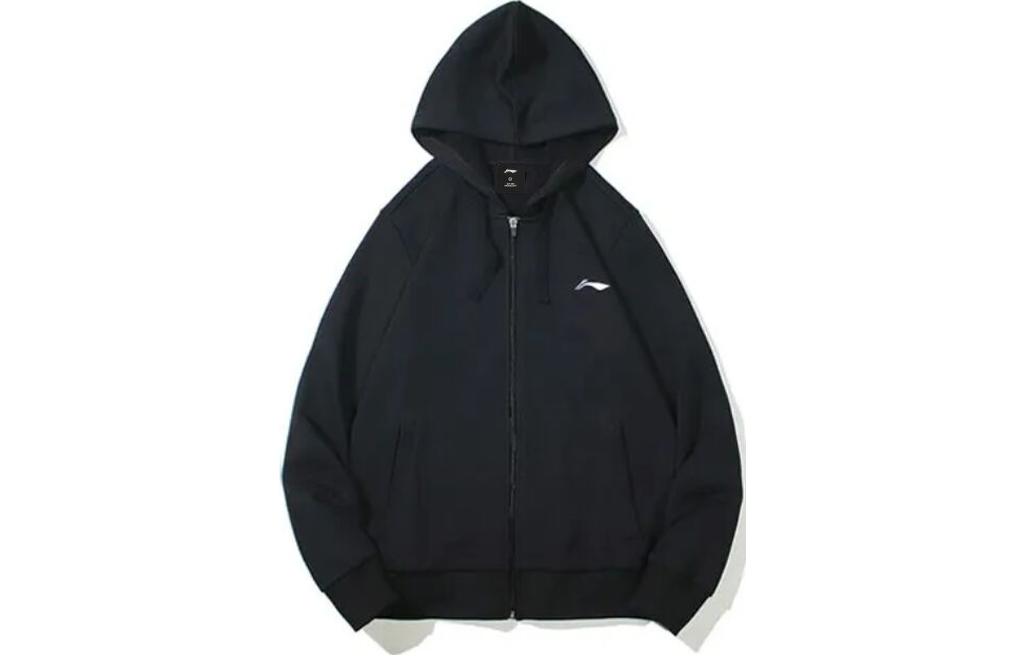 Li-Ning Embroidered Logo Loose Fit Zip Hoodie Black AWDRB25-1