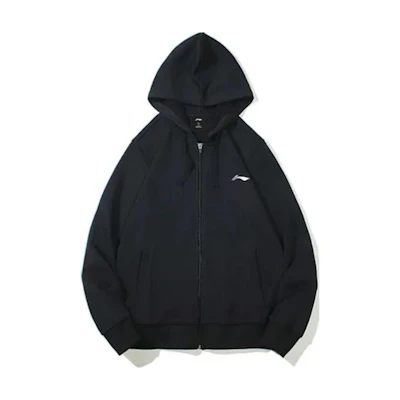 Li-Ning Embroidered Logo Loose Fit Zip Hoodie Black AWDRB25-1