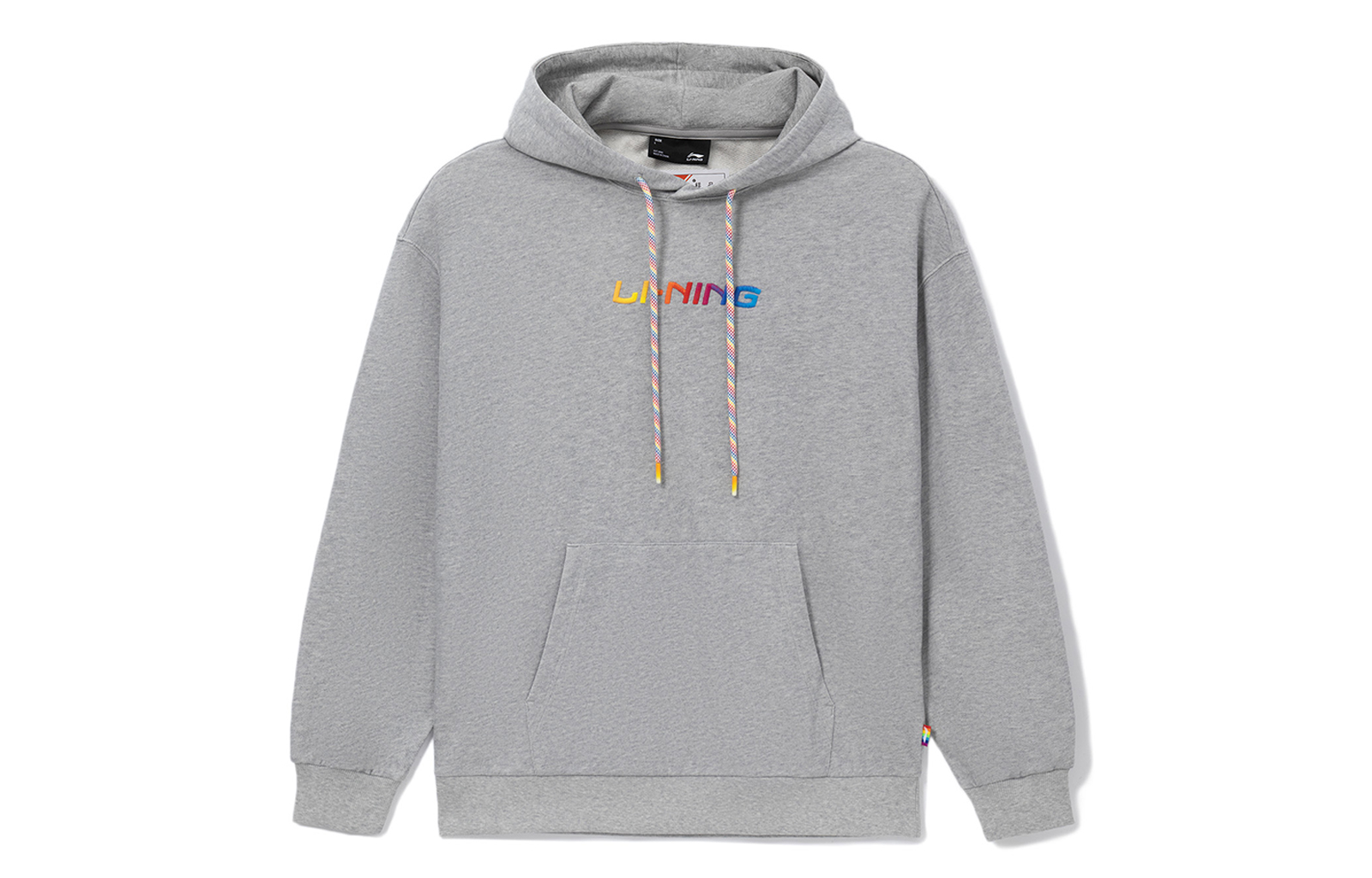 Li-Ning Embroidered Logo Pullover Sweatshirt Unisex Couple Style Light Gray AWDS533-3