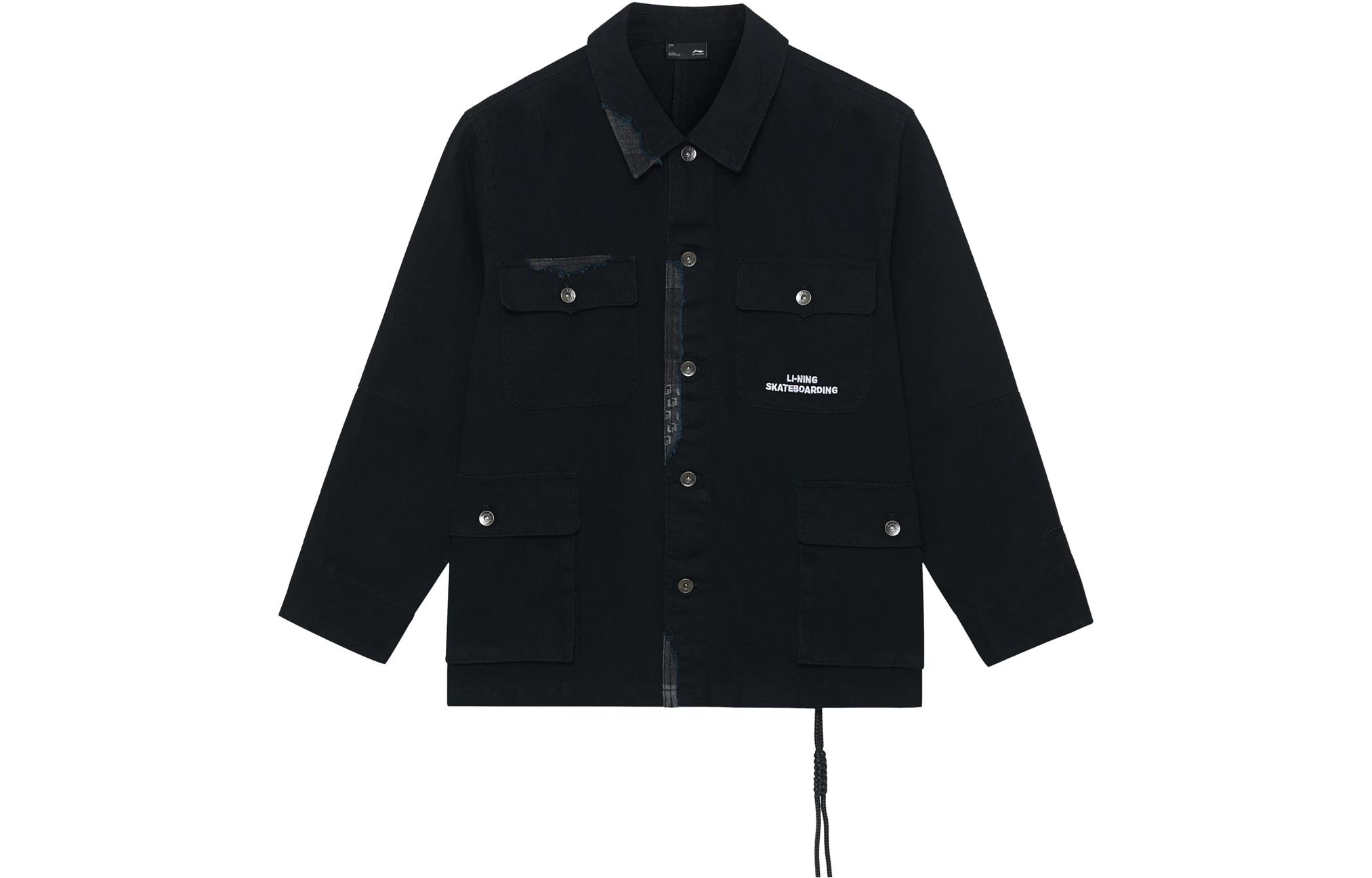 Li-Ning Embroidered Multi-Pocket Loose Jacket Black () AFDS815-3
