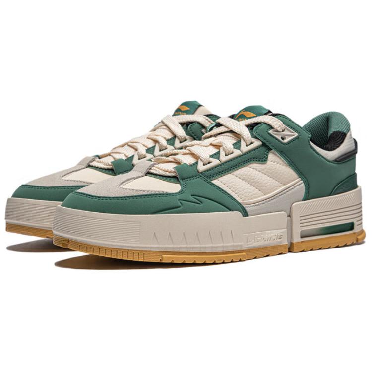 Lookbook LiNing李寧 里呈 舒適百搭 減震耐磨 低筒 板鞋 男款 白綠