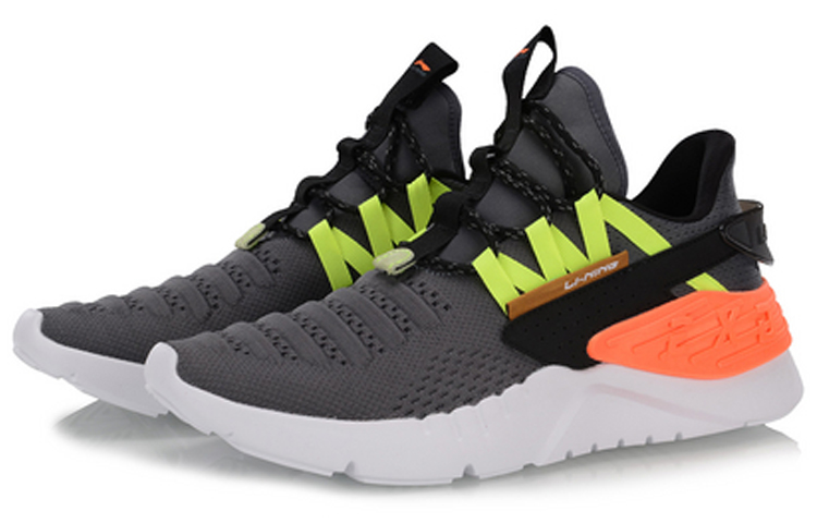 Lookbook Kasut Kasual/Sneaker Li-Ning EXD IV Bernafas Klasik Kelabu Oren AGCP063-7