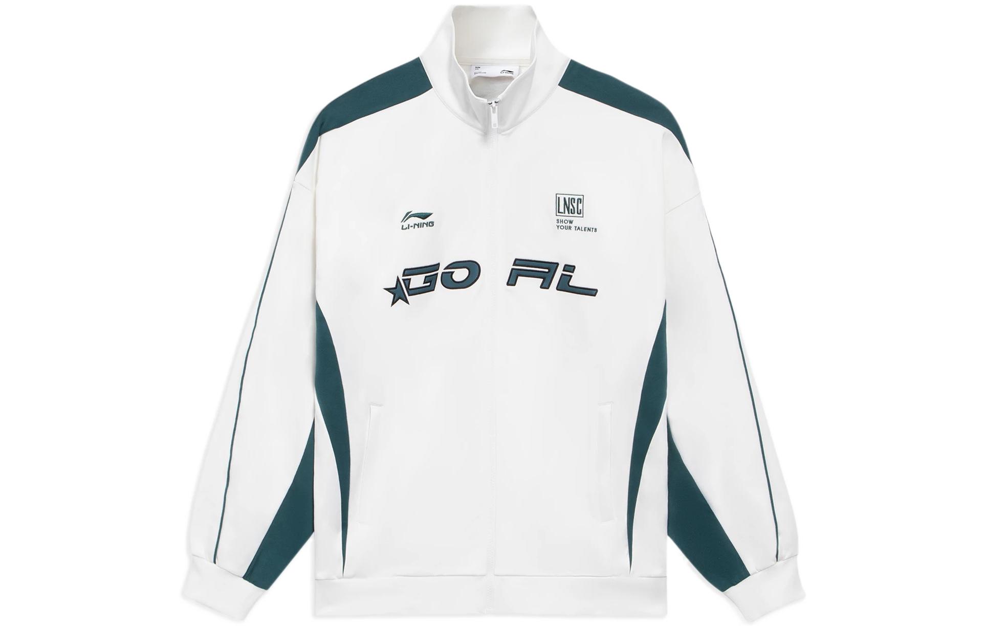 Li-Ning Fashion Series Letter Print Contrast Jacket Unisex White AWDS989-5