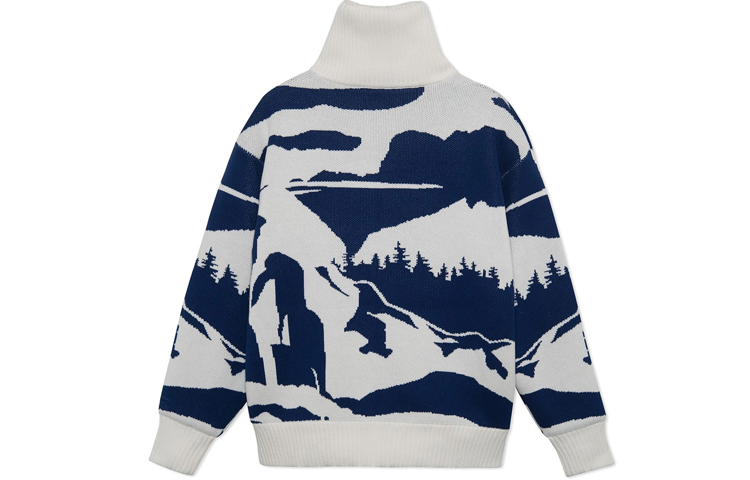 Lookbook 李寧時裝秀加絨針織外套 男女同款 奶白色 AFDS225-1