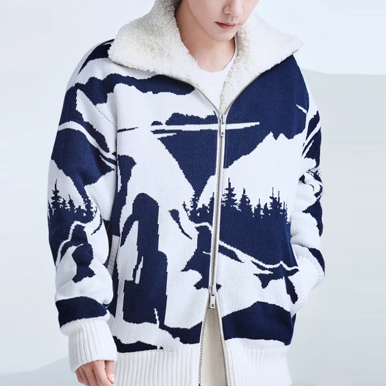 Purchase 李寧時裝秀加絨針織外套 男女同款 奶白色 AFDS225-1