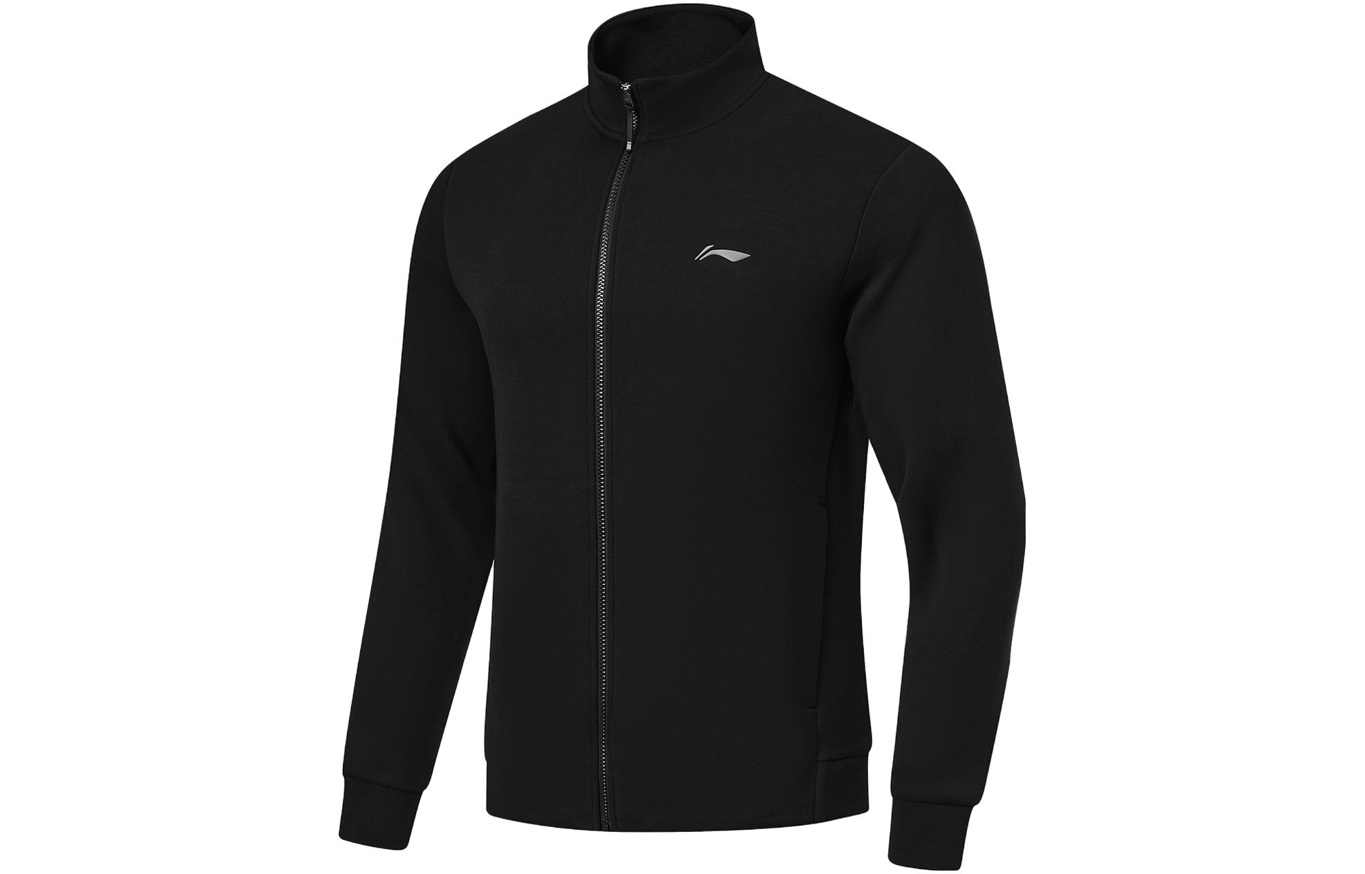 Li-Ning Fitness Black Knit Zip Jacket Without Hood AWDU125-1