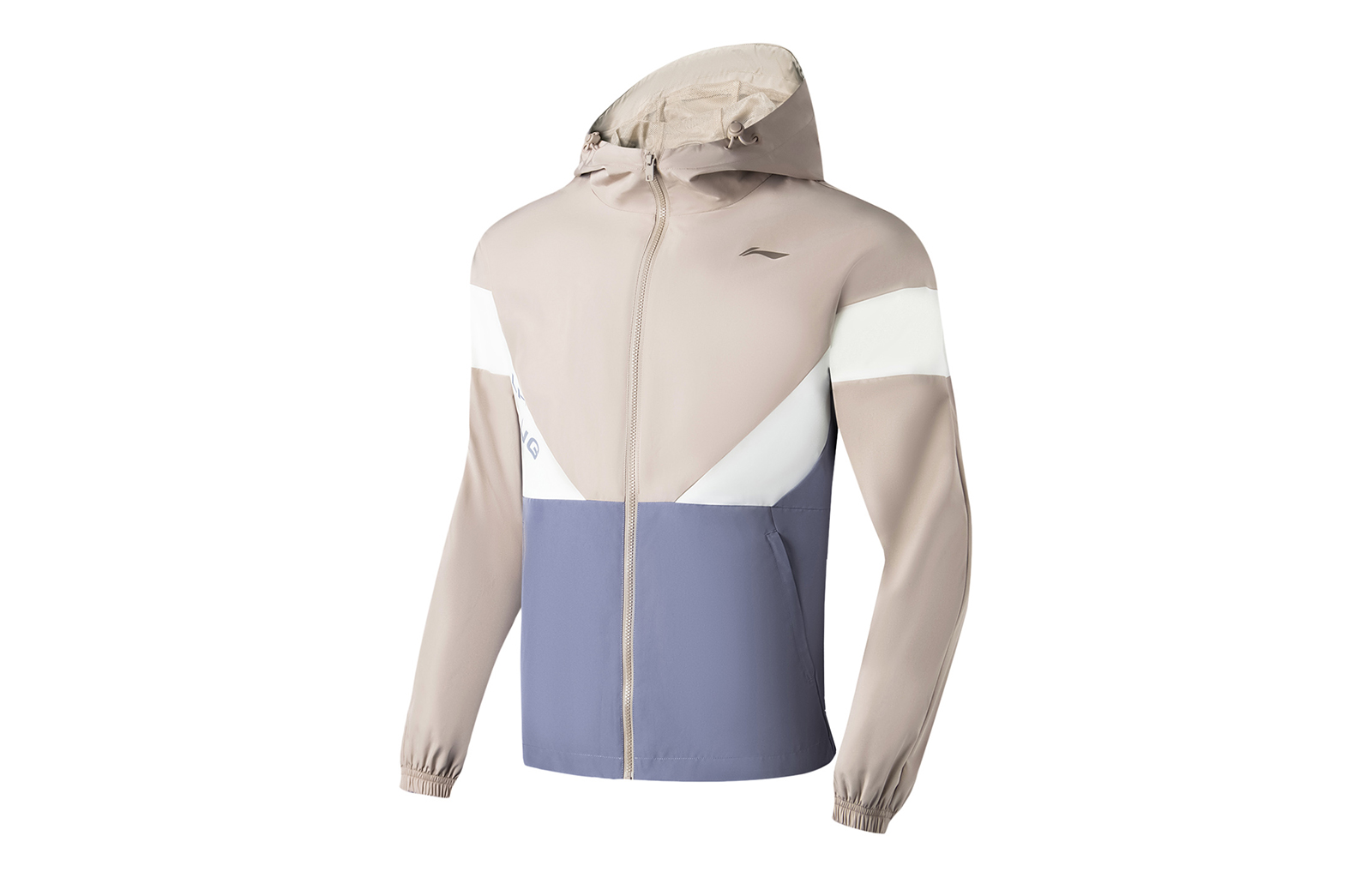 Li-Ning Fitness Colorblock Zip-Up Jacket Goat Gray & Dark Purple - AFDT033-6