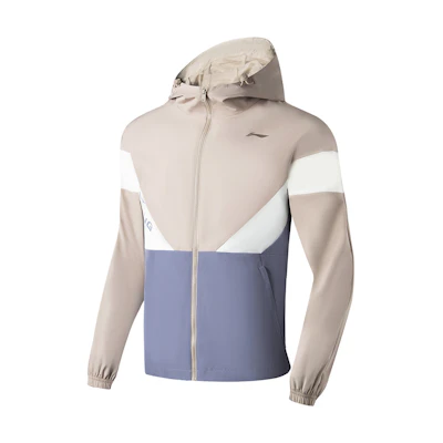 Li-Ning Fitness Colorblock Zip-Up Jacket Goat Gray & Dark Purple - AFDT033-6