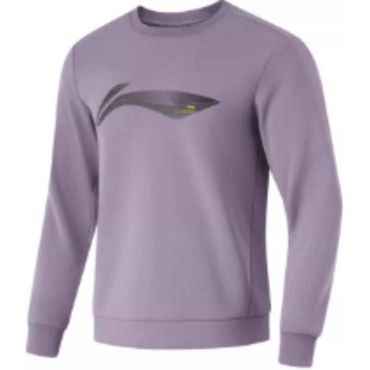Li-Ning Fitness Crewneck Fleece Sweatshirt Ash Grey Purple AWDU567-5