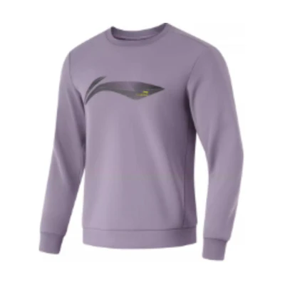 Li-Ning Fitness Crewneck Fleece Sweatshirt Ash Grey Purple AWDU567-5