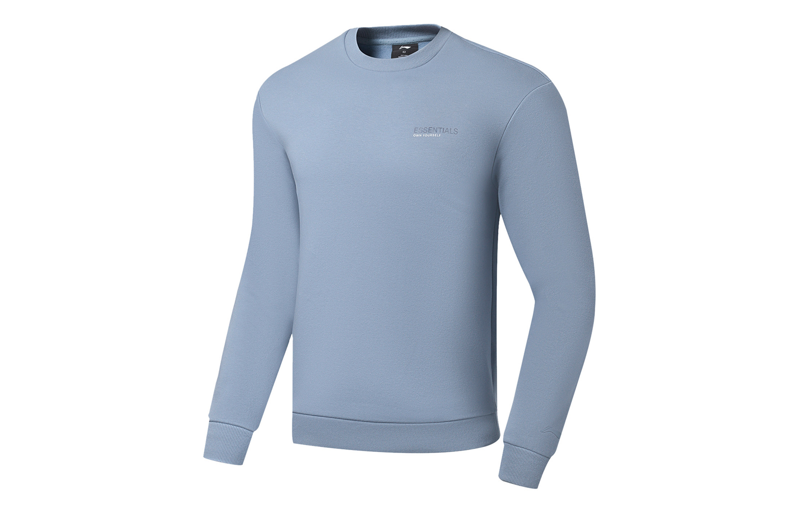 Li-Ning Fitness Crewneck Pullover Fleece Sweatshirt Soft Gray Blue AWDSA47-4