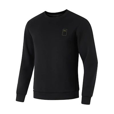 Li-Ning Fitness Crewneck Pullover Sweatshirt Black Casual Activewear AWDU575-1