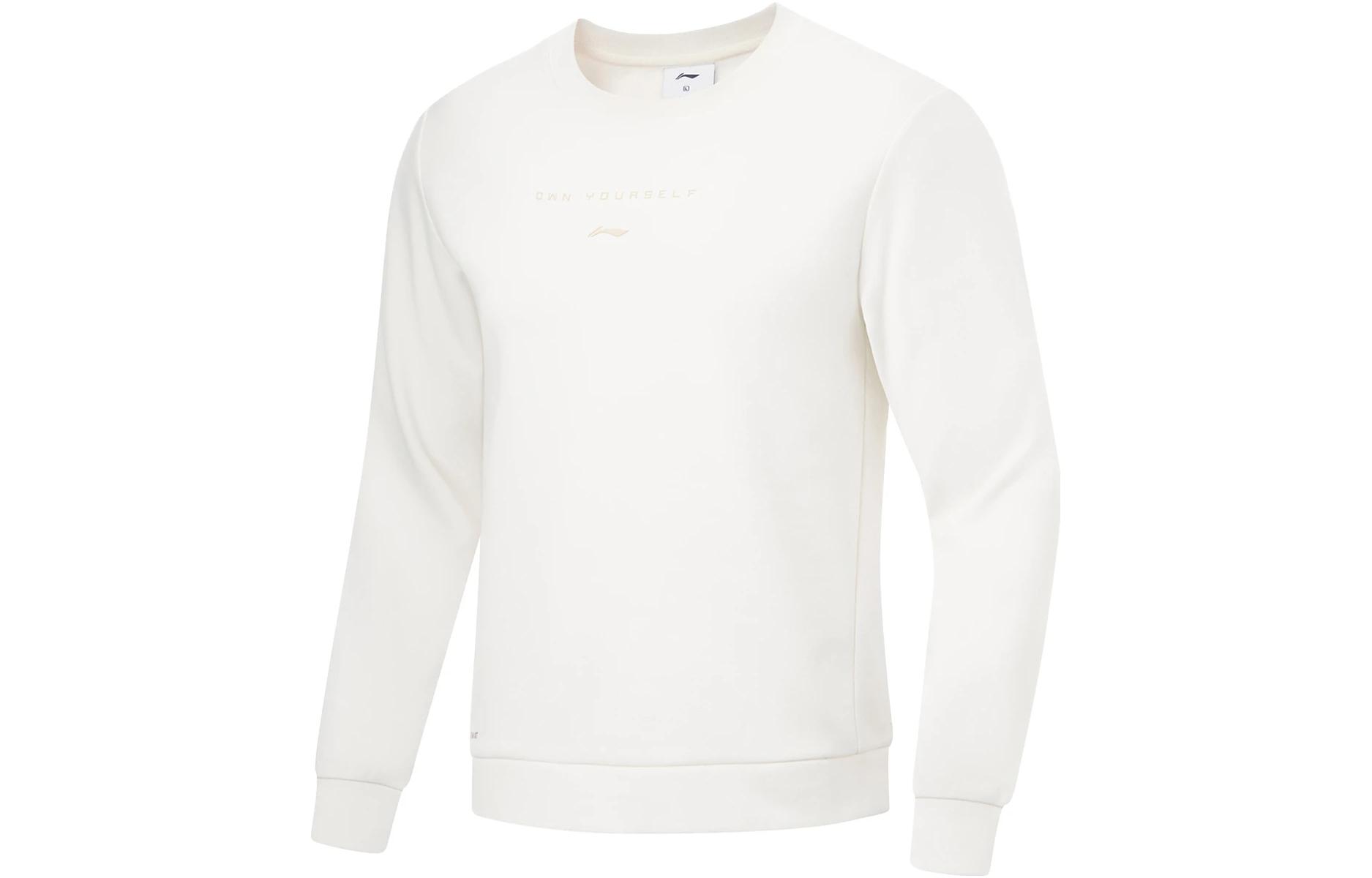 Li-Ning Fitness Fleece Pullover Sweatshirt Off-White AWDT789-1