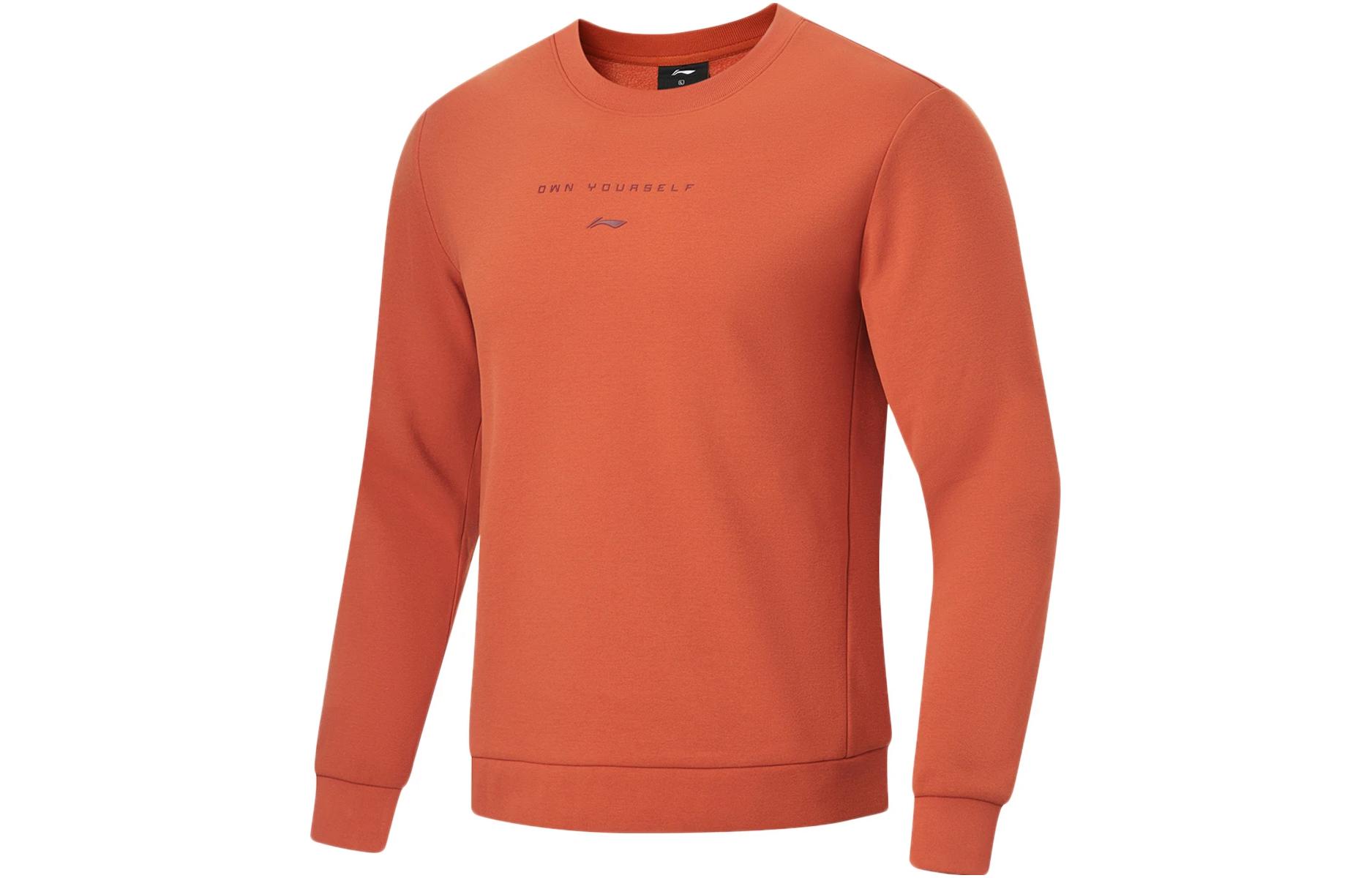 Li-Ning Fitness Fleece Pullover Sweatshirt Tea Red AWDT789-8