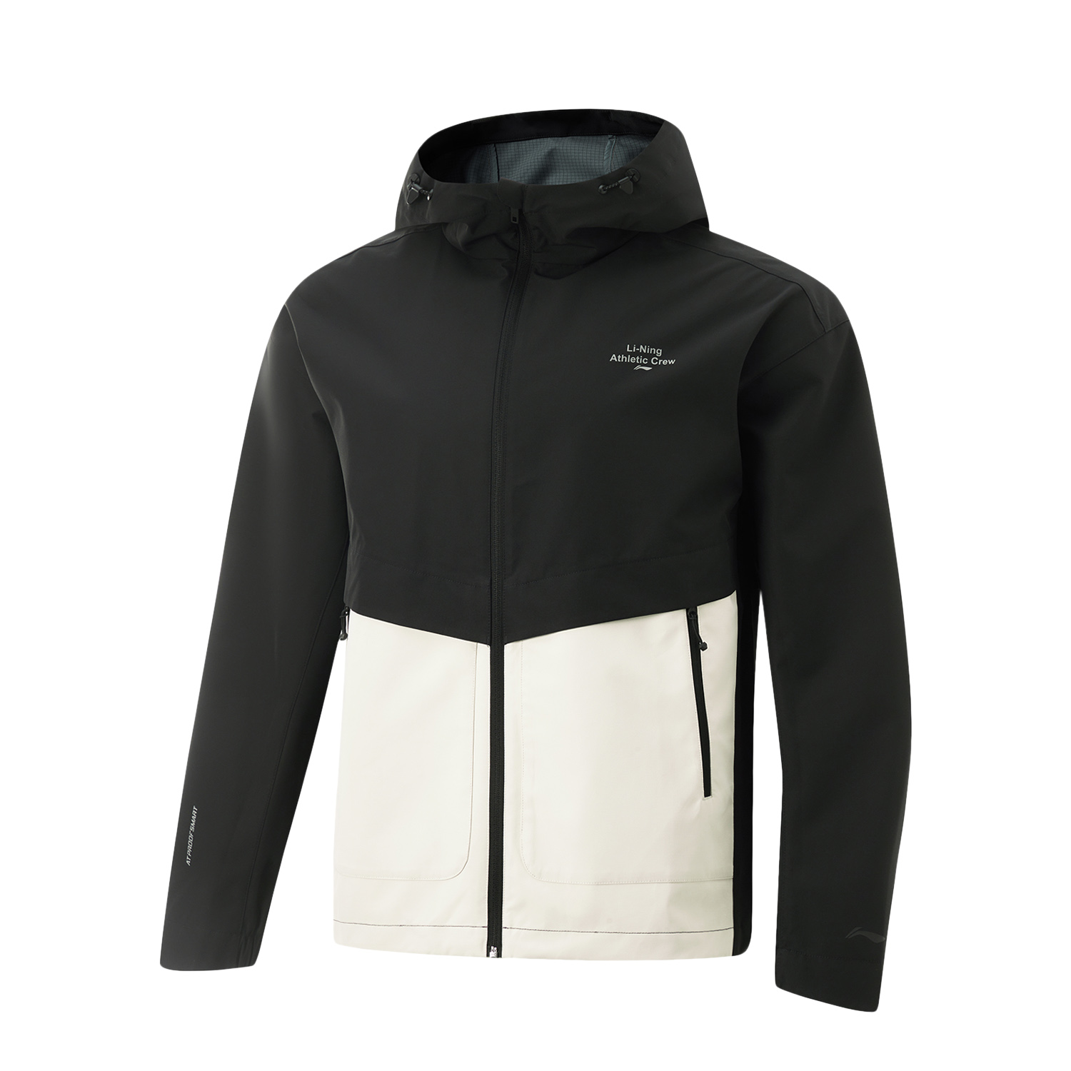 Li-Ning Fitness Hooded Waterproof Windbreaker Jacket - Black/White AFDU951-6