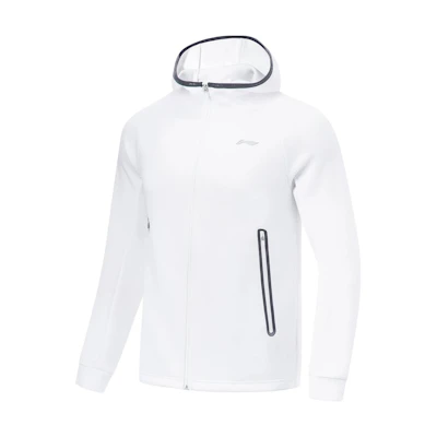 Li-Ning Fitness Hoodie Full-Zip White Gym Jacket Lightweight AWDT439-5