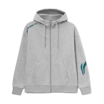 Li-Ning Fitness Hoodie Grey Unisex with Logo Print AWDT585-2