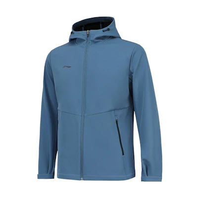 Li-Ning Fitness Hoodie Jacket Men’s Gray Indigo Water-Resistant Fleece AFDSC13-3