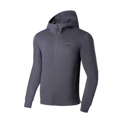 Li-Ning Fitness Hoodie Solid Color Zip-Up - Earth Gray AWDT113-10