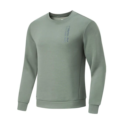 Li-Ning Fitness Letter Print Pullover Sweatshirt Gray-Green AWDT791-5